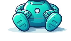 Teal Coloured Robot named Mad men